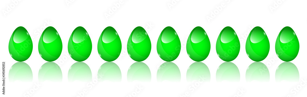 Easter eggs. easter egg green glass patterns three-dimensional isolated illustration on white background. ,abstract background with green Easter egg Easter eggs. easter egg green glass patterns three-dimensional isolated illustration on white background. ,abstract background with green Easter egg