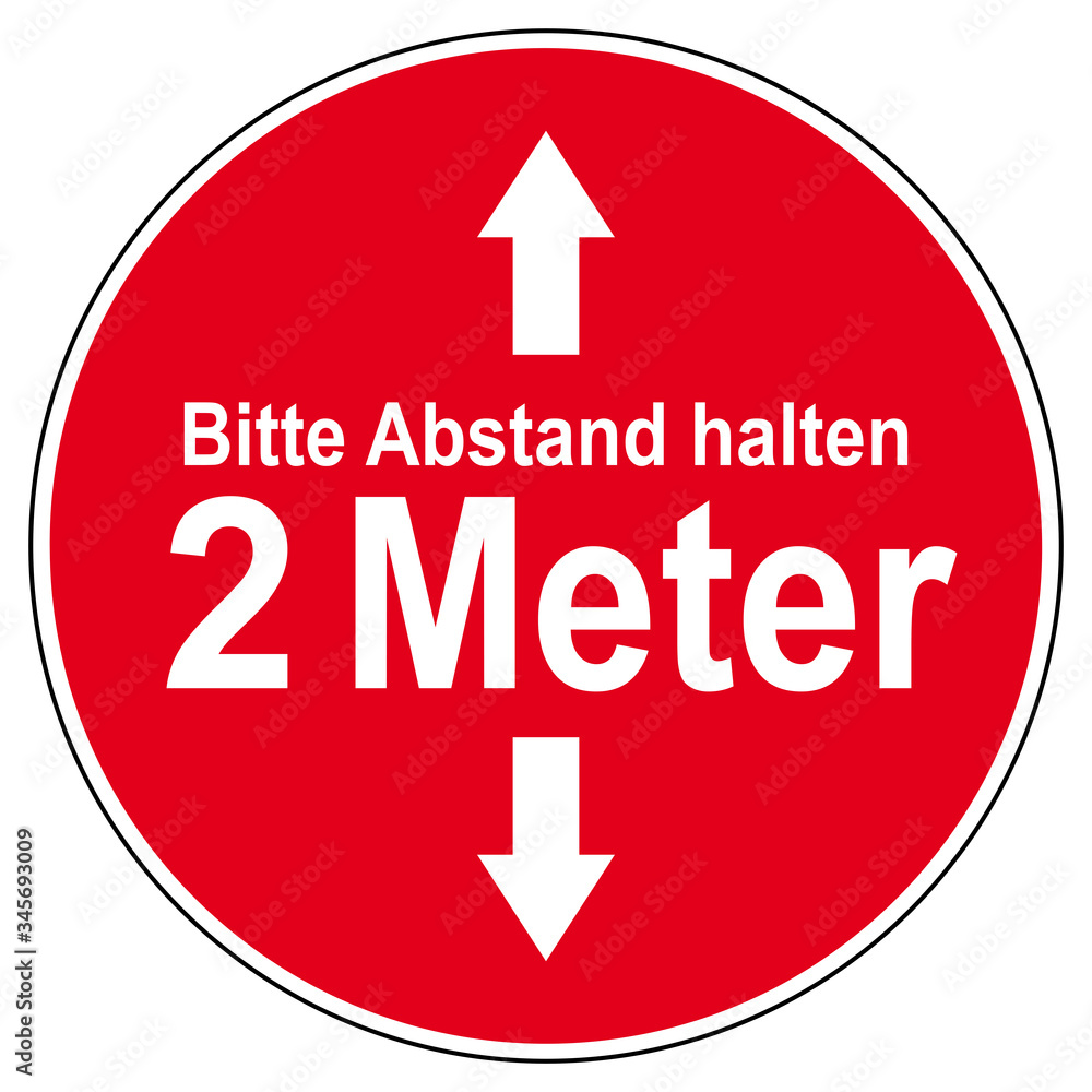 ibsn15 InformationBadgeSignNew ibsn - ds178 DiskretionSchild - Bodenaufkleber - german - Bitte Abstand halten - 2 Meter mit Pfeil - round sign - g9584 ibsn15 InformationBadgeSignNew ibsn - ds178 DiskretionSchild - Bodenaufkleber - german - Bitte Abstand halten - 2 Meter mit Pfeil - round sign - g9584
