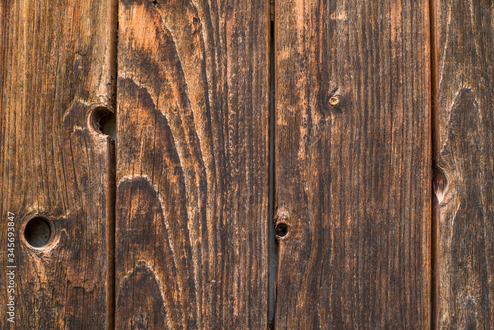 Fototapeta premium wall with old wooden boards background.