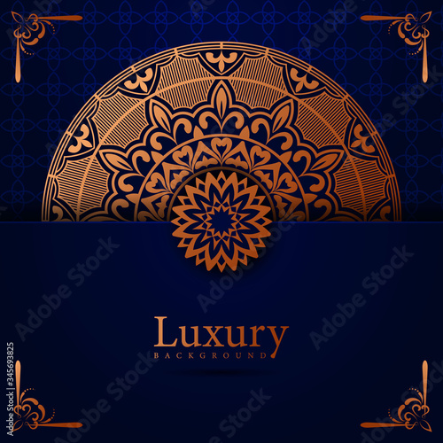 Mandala luxury background with golden arabesque islamic east style