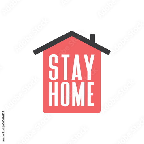 Stay home, stay safe design vector. Social media campaign for coronavirus prevention. Quarantine times logo. Lettering style text.