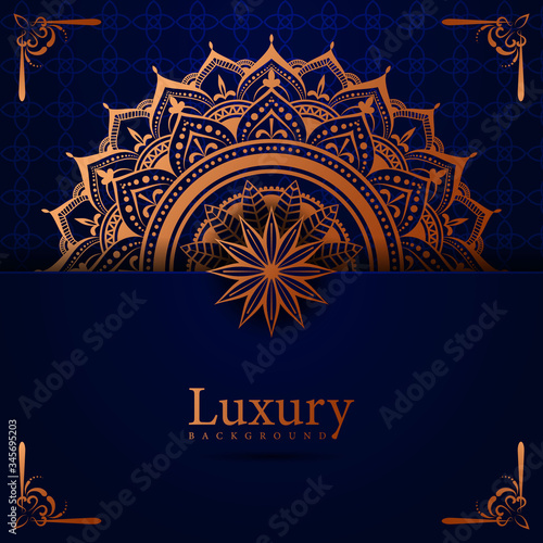 Mandala luxury background with golden arabesque islamic east style