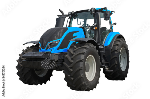 Modern agricultural tractor isolated on a white background