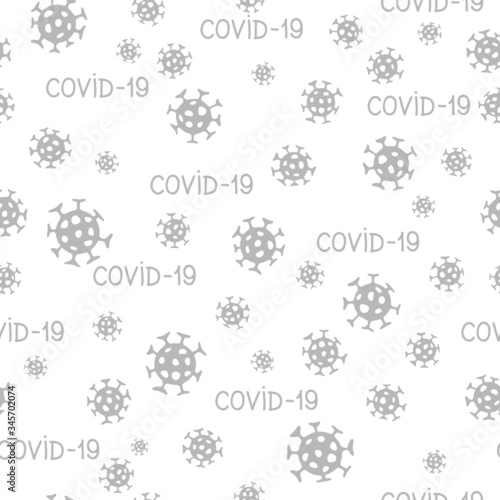 Virus seamless pattern. Abstract bacterium backdrop. Tile illustration of novel Coronavirus
