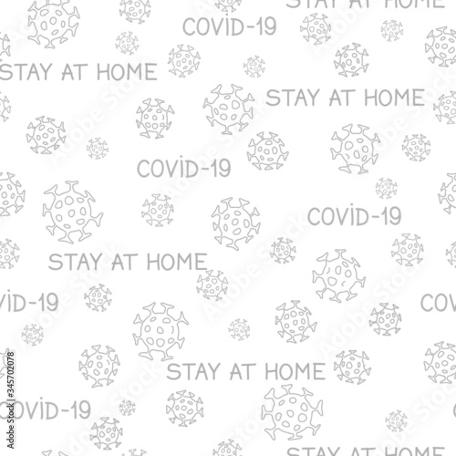 Virus seamless pattern. Abstract bacterium backdrop. Tile illustration of novel Coronavirus