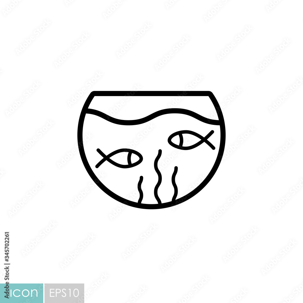 Fish aquarium vector icon. Pet animal sign Fish aquarium vector icon. Pet animal sign