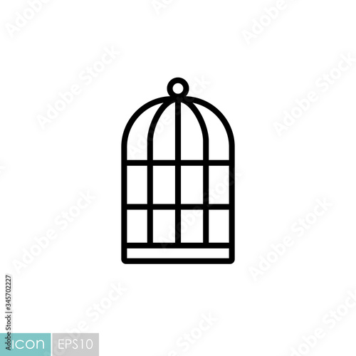 Empty bird cage vector icon. Pet animal sign