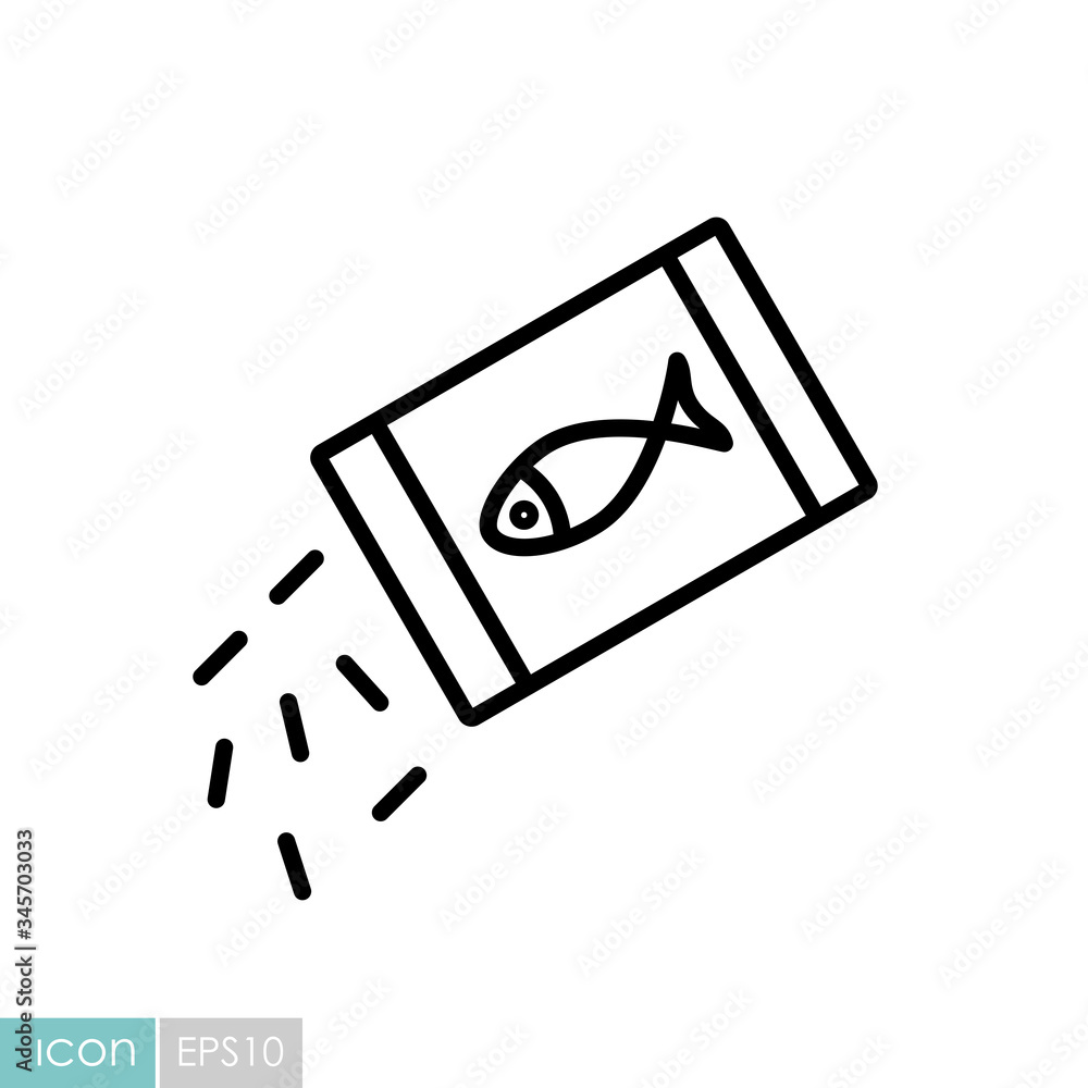 Pet fish feed vector icon. Pet animal sign Pet fish feed vector icon. Pet animal sign