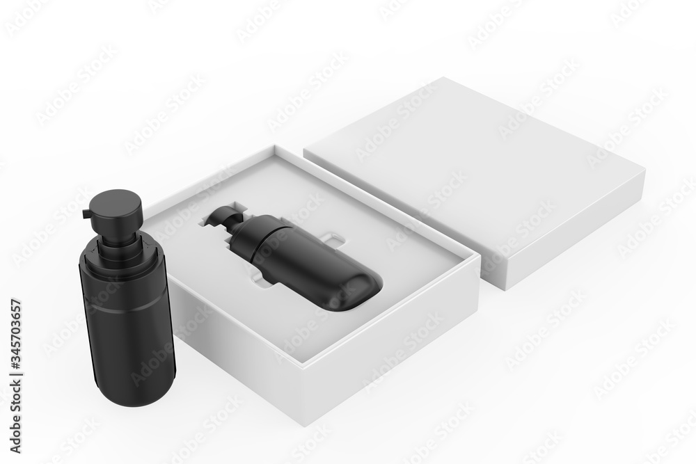 realistic cosmetic bottle with dispenser. Beauty skin care product container. 3d illustration realistic cosmetic bottle with dispenser. Beauty skin care product container. 3d illustration