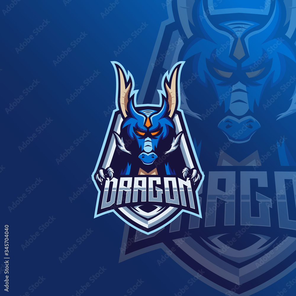 Dragon Esport Mascot Logo Design For Gaming Club