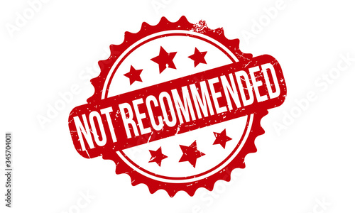 Not Recommended Rubber Stamp. Red Not Recommended Rubber Grunge Stamp Seal Vector Illustration - Vector