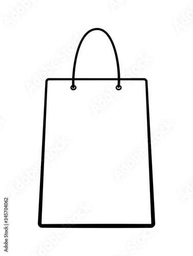 Outline style paper bag isolated illustration on white background