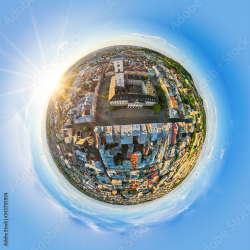 Wallpaper Mural Miniature planet of Lviv. 360 degree view Torontodigital.ca