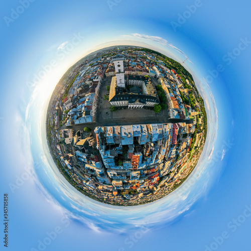 Wallpaper Mural Miniature planet of Lviv. 360 degree view Torontodigital.ca