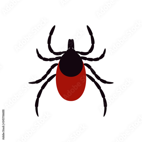 mite, ixodid tick, vector illustration. icon.