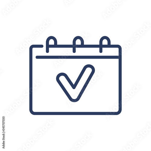 Closed accounting period thin line icon. Payment, tax, deadline isolated outline sign. Time and measurement concept. Vector illustration symbol element for web design and apps