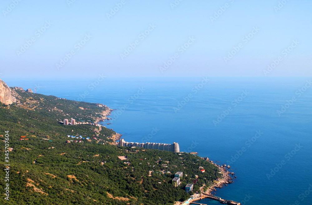 Black Sea coast of Crimea, aerial photo
