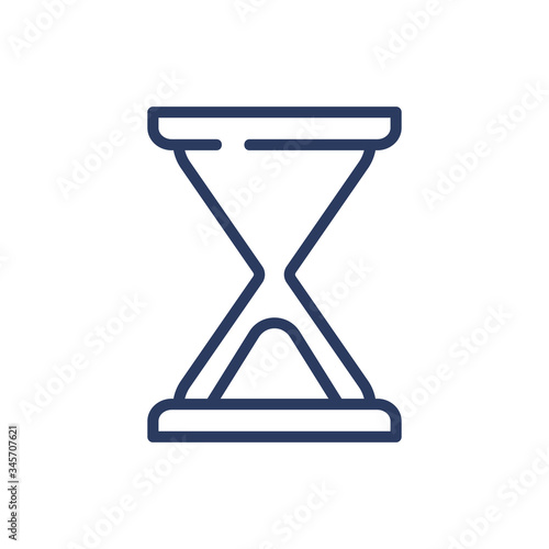 Hourglass thin line icon. Sand, particle, glass isolated outline sign. Time and measurement concept. Vector illustration symbol element for web design and apps