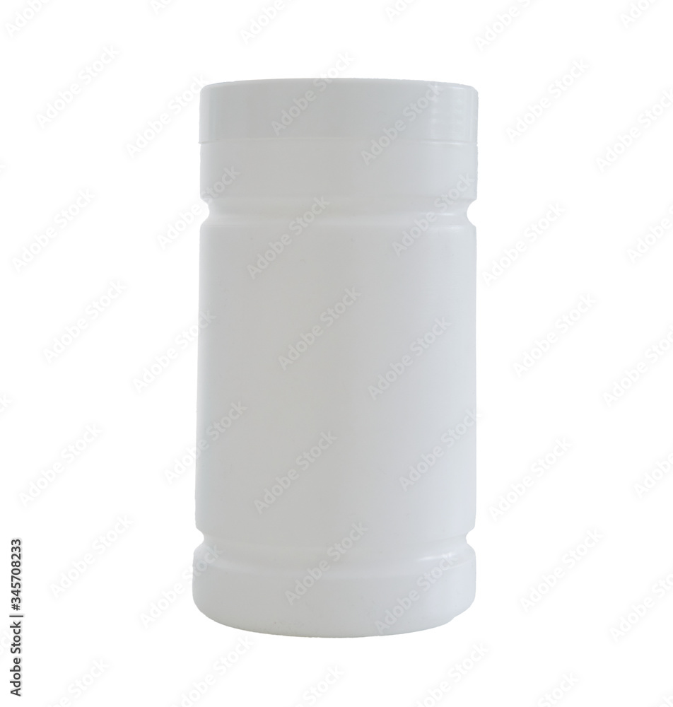 plastic jar with lid on isolated white background plastic jar with lid on isolated white background