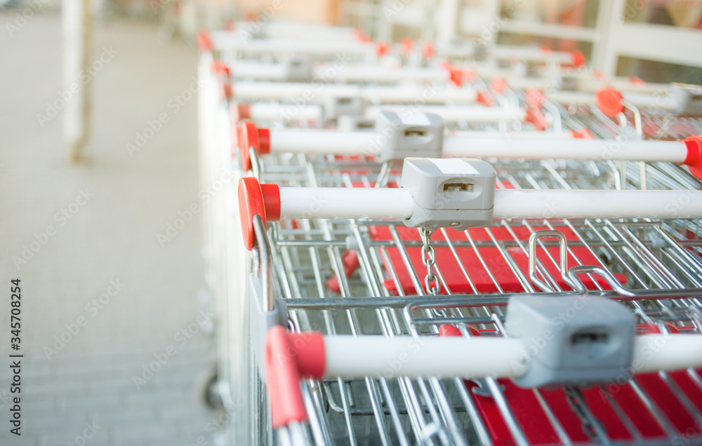 Shopping carts in the mall