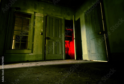 abandoned house in the night