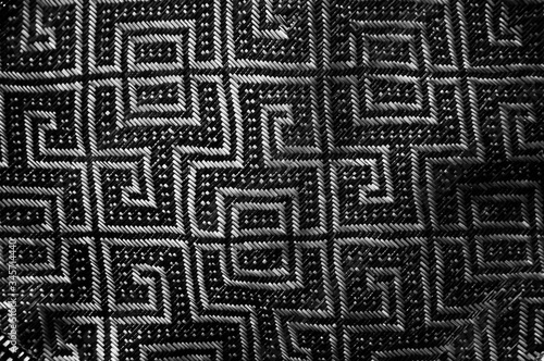 Padrão de textura estilo indígena em tapete de palha