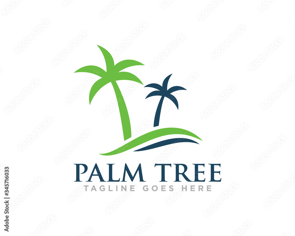 Obraz premium Palm Tree Logo Design Vector