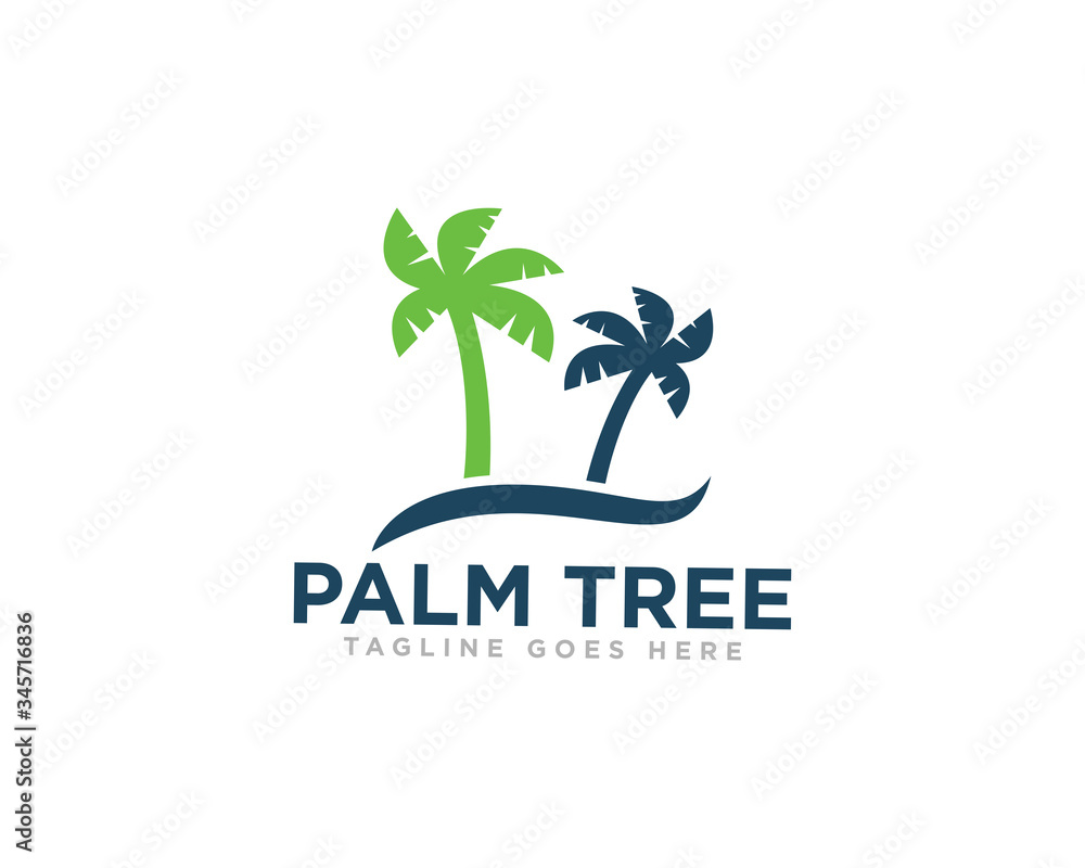 Obraz premium Palm Tree Logo Design Vector