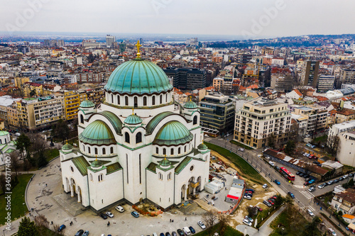 The Temple of Saint Sava in Belgrad from the Sky