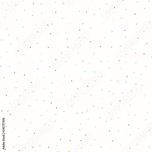 
Sparse confetti dotty paper texture seamless background. Tiny colored flecked sprinkles isolated on white. Organic modern cute falling speckle pattern. Japanese kawaii minimal party stationery decor