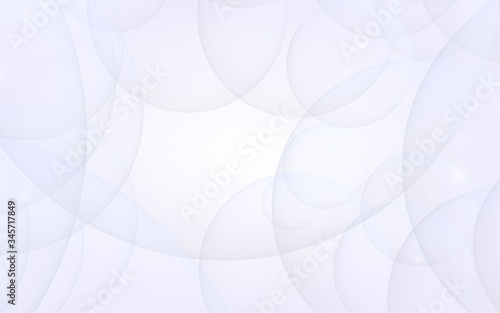 Abstract white background. Backdrop with light transparent bubbles. 3D illustration