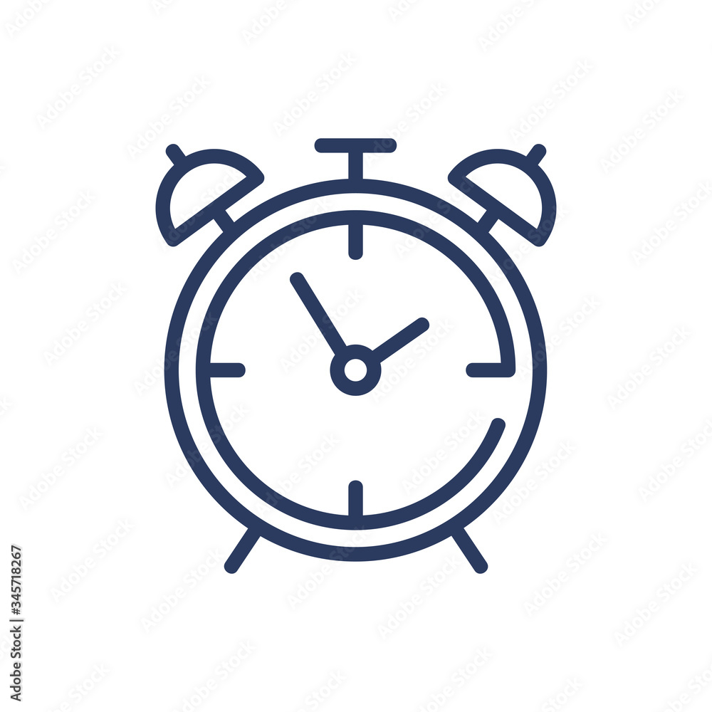 Wake-up clock thin line icon. Alarm, morning, getting up isolated outline sign. Time and measurement concept. Vector illustration symbol element for web design and apps Wake-up clock thin line icon. Alarm, morning, getting up isolated outline sign. Time and measurement concept. Vector illustration symbol element for web design and apps
