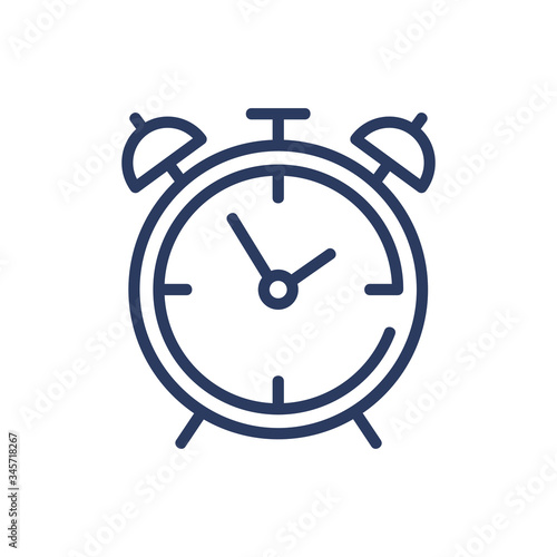 Wake-up clock thin line icon. Alarm, morning, getting up isolated outline sign. Time and measurement concept. Vector illustration symbol element for web design and apps