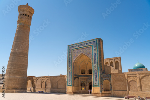 The Minorai kalon and Mir Arab madrasasi in Bukhara, Uzbekistan photo