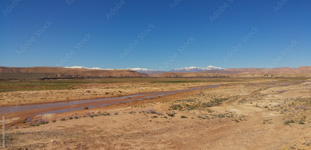 Beautiful landscape in Atlas Mountains in Morocco in a sunny day