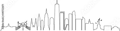 NEW YORK City Skyline Silhouette Cityscape Vector