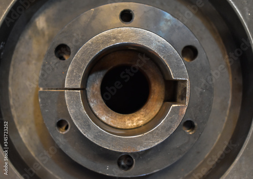 Steel valve aperture.
