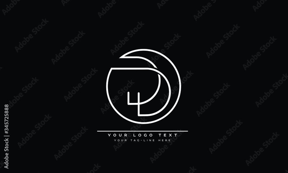D ,DD Letter Logo Design with Creative Modern Trendy Typography Stock