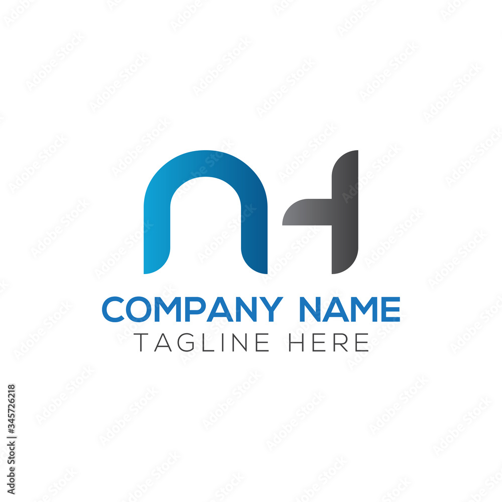 Initial Letter NH Logo Design Vector Template. Creative Abstract NH Letter Logo Design
