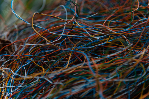 close up of colorful wires cables and colors