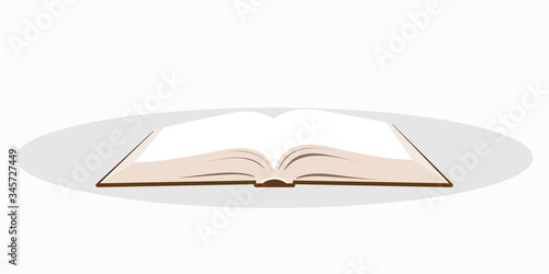 Covered opened book isolated. Vector illustration