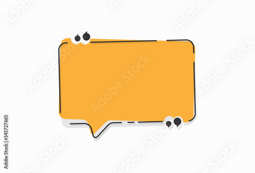 Speech bubble quote icons Flat vector design