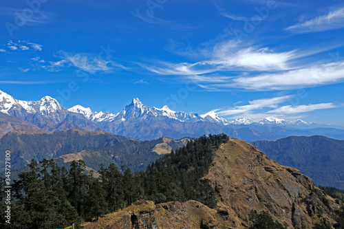 Landscape view of Annapurna machhapuchhre himala from mohare danda 