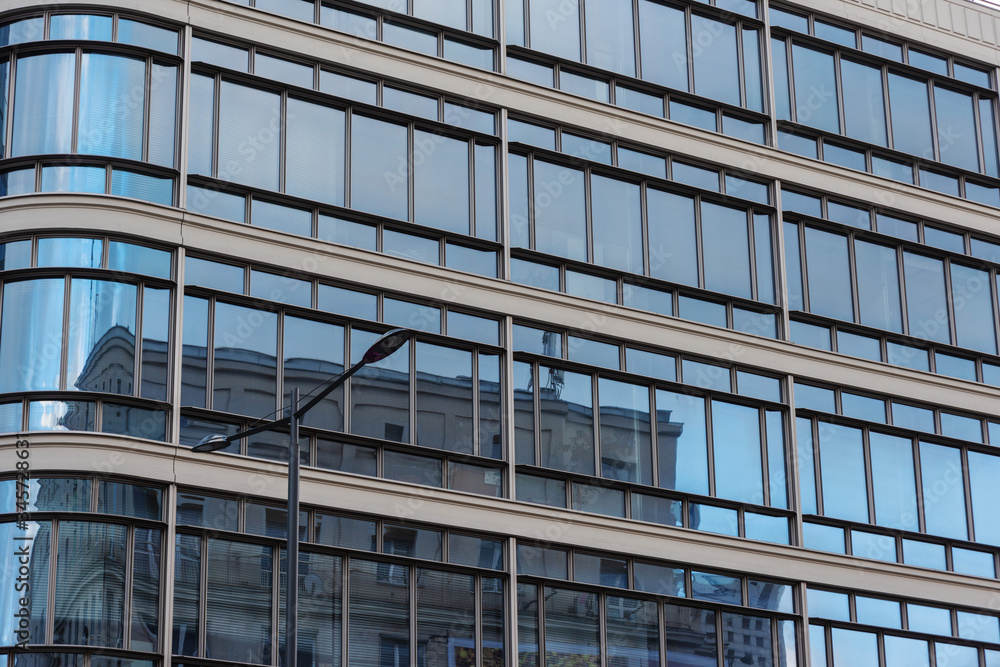 multi-storey buildings of glass and concrete in good weather and morning light multi-storey buildings of glass and concrete in good weather and morning light