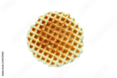 Home made Belgian waffle like cookie isolated on white