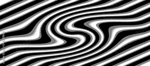 Geometric Swirl design. Black with a beige border. The image has a faux 3-D effect.