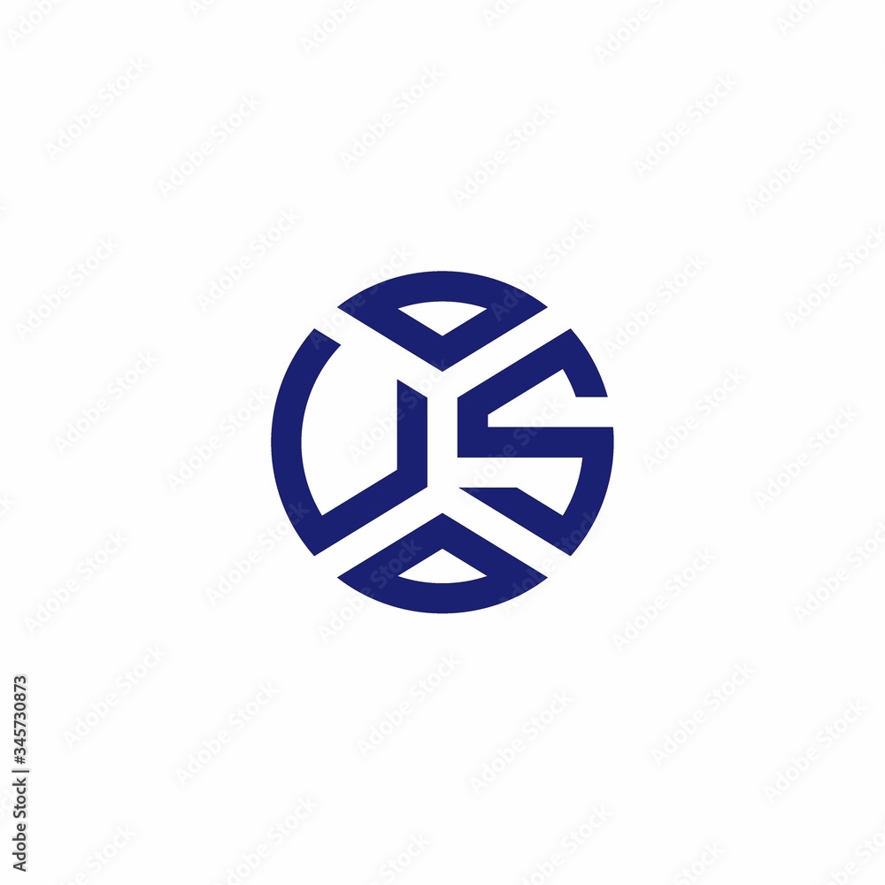 US monogram logo with abstract shapes in modern style US monogram logo with abstract shapes in modern style
