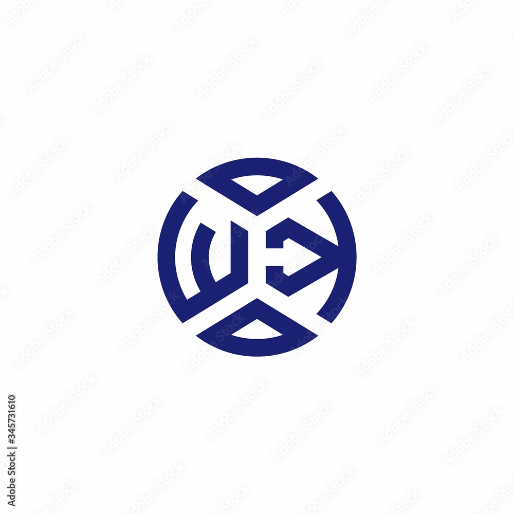 WK monogram logo with abstract shapes in modern style WK monogram logo with abstract shapes in modern style