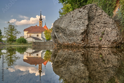 Pfarrkirche, Kirche, Maria-Ach, Hochburg-Ach, Bezirk Braunau, Oberösterreich, Österreich, Austria, Spiegelung photo