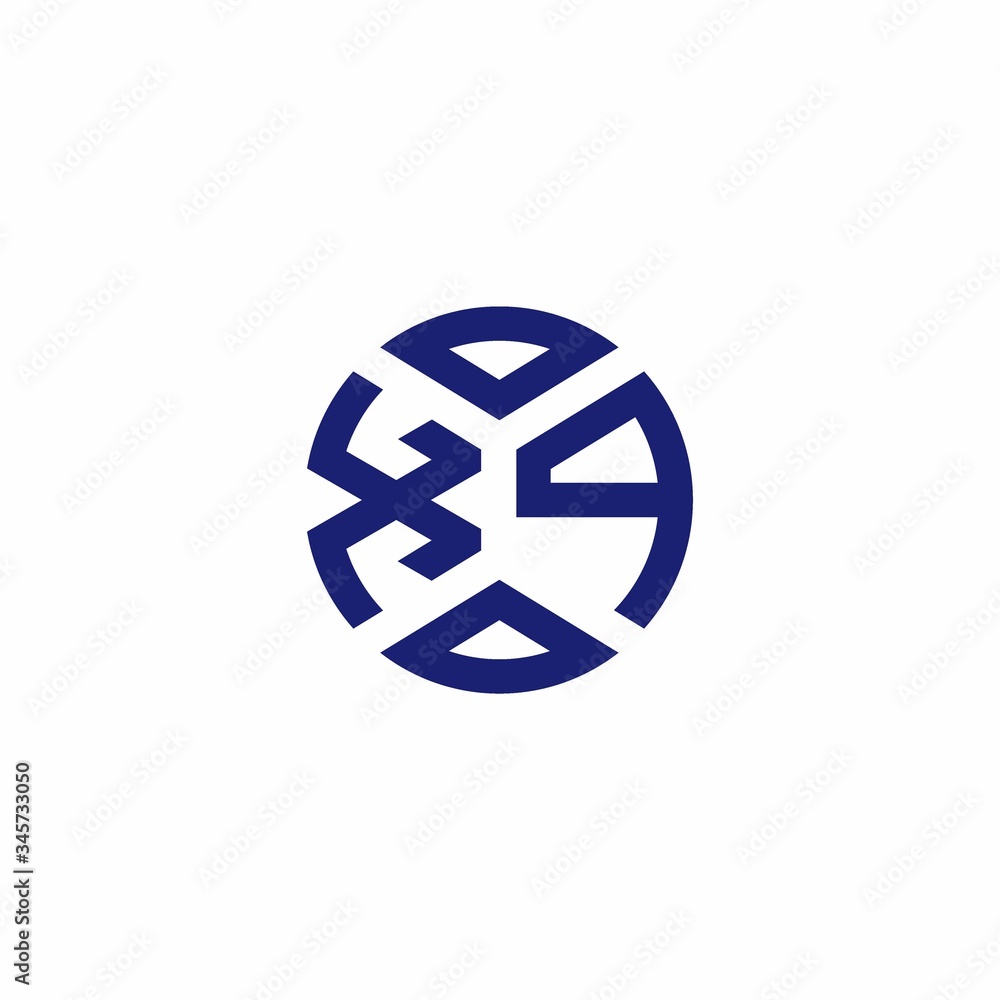 XP monogram logo with abstract shapes in modern style XP monogram logo with abstract shapes in modern style